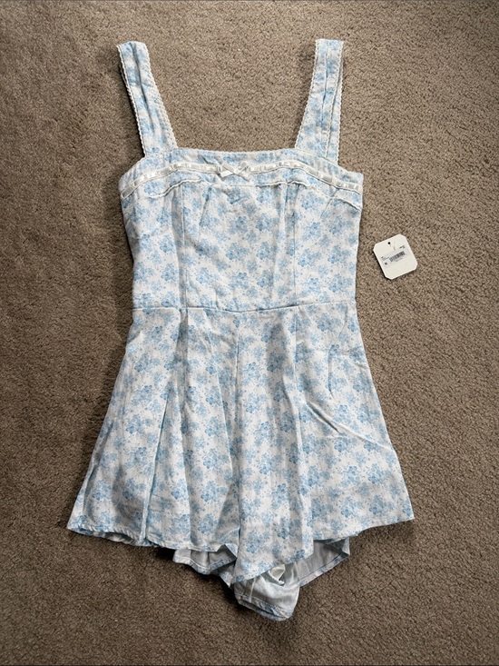 Altar'd State Other - Altar'd State Blue Floral Romper